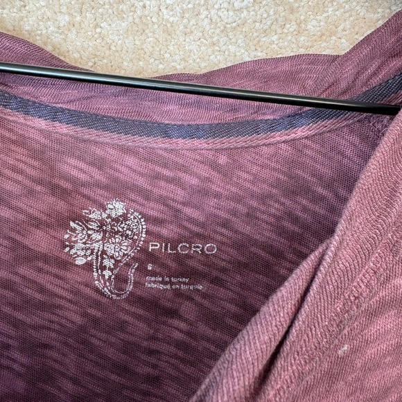 Anthropologie‎ Oversized Tee T-Shirt Size Small Purple Boxy Burnout Front Knot - Picture 4 of 7